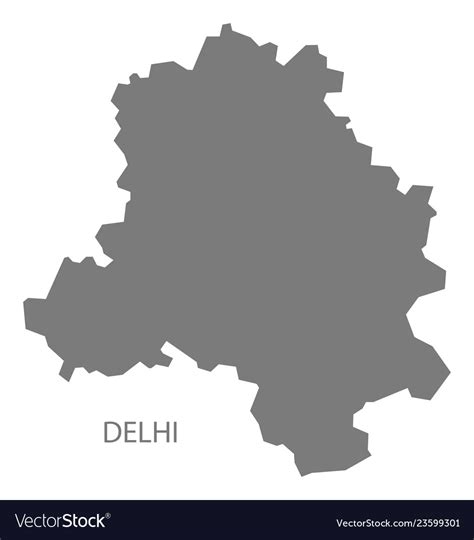 Delhi India Map Grey Royalty Free Vector Image