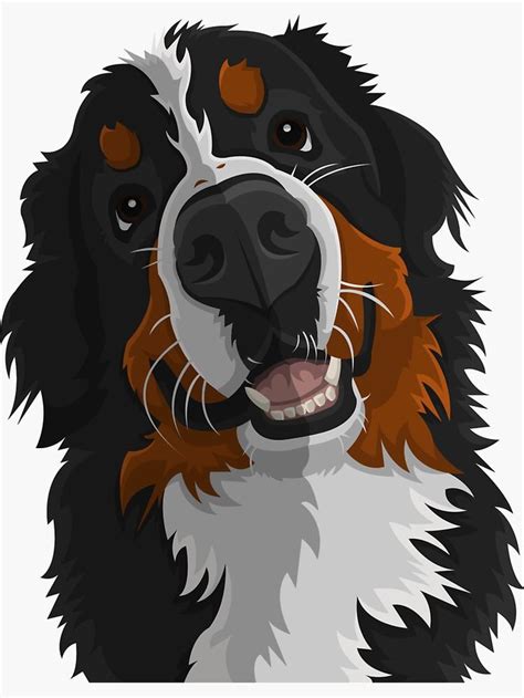 Bernese Mountain Dog Sticker By Lauren Royal Dog Illustration Dog