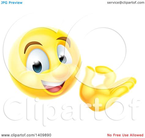 Clipart Of A 3d Happy Yellow Male Smiley Emoji Emoticon Face Gesturing