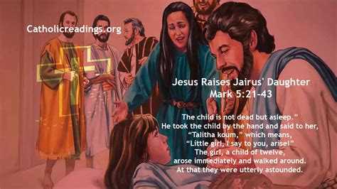 Jesus Raises Jairus Daughter Mark 521 43 Bible Verse Of The Day
