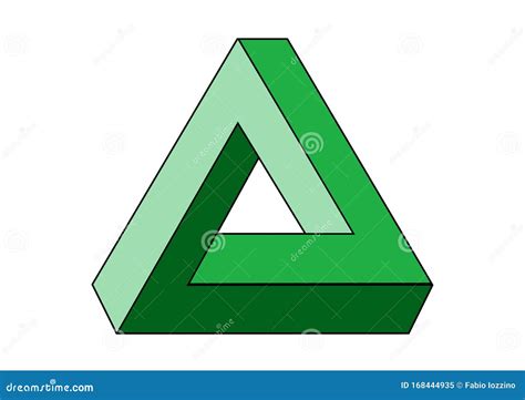 Ilusión óptica Triángulo Imposible De Penrose Stock De Ilustración