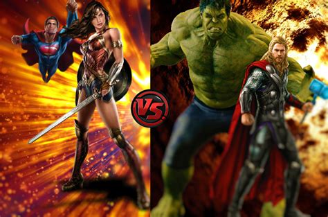 Dceu Superman And Wonderwoman Vs Mcu Hulk And Thor Battles Comic Vine