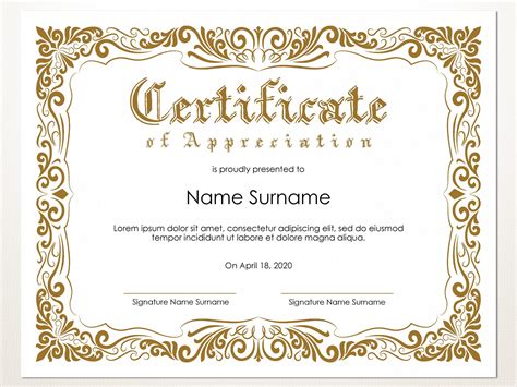 Printable Blank Certificate Template Editable Certificate Certificate