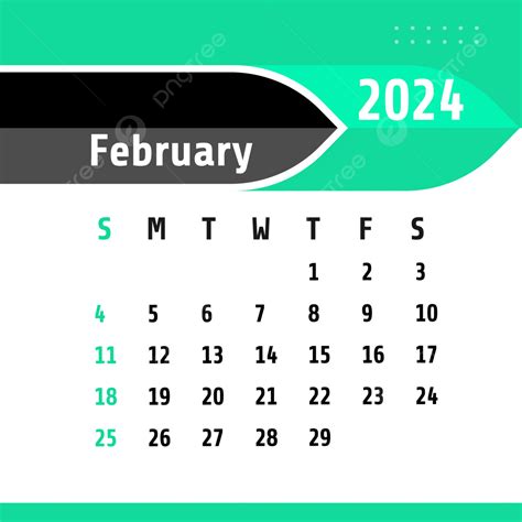Transparent Calendar February 2024 Vector February 2024 February 2024