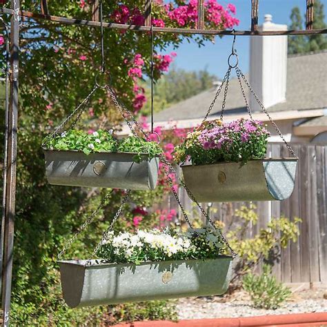 Suitable for both indoor and outdoor use. Galvanized Metal Hanging Planters, Set of 3 from Kirkland's | Hanging planters, Metal hanging ...