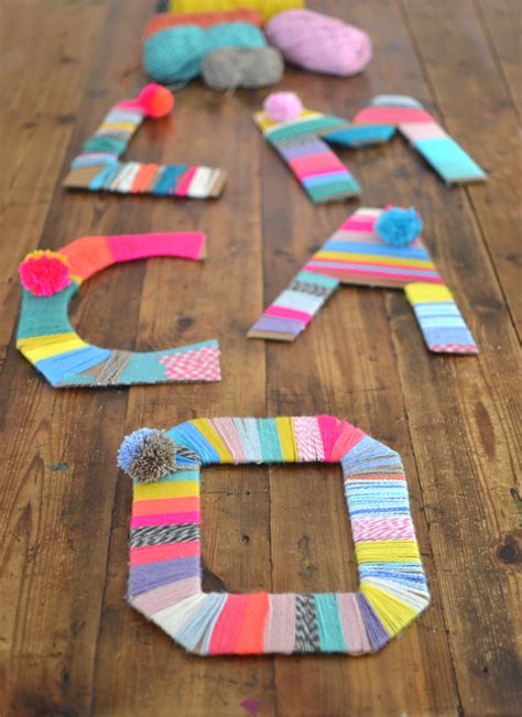 Yarn Wrapped Cardboard Letters Yarn Crafts For Kids Art For Kids Crafts