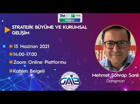 Stratejik Büyüme ve Kurumsal Gelişim Mehmet Şöhrap Sanlı YouTube