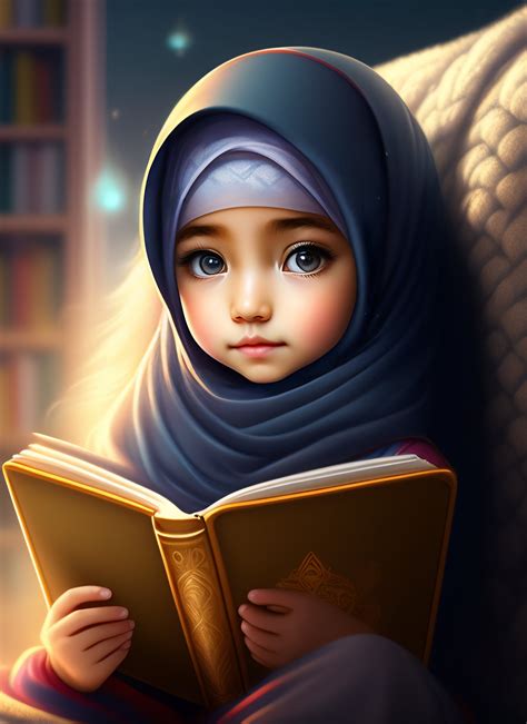 Lexica Comfy Elvish Chibi Muslim Girl Reading Book Wearing Hijab