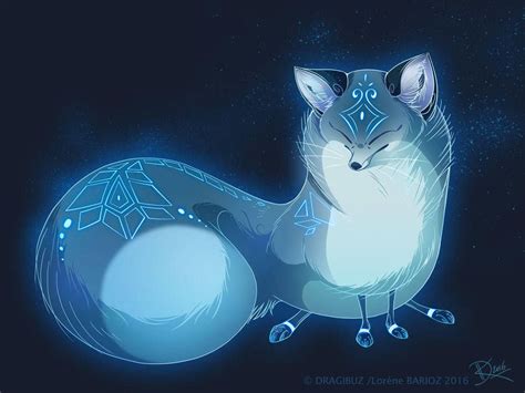 Blue Fox Spirit Style By Dragibuz Fantasy Creatures Art Cute Fantasy
