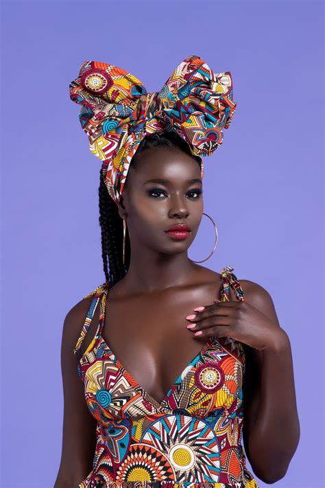 African Print Riyah Headwrap Dark Skin Women Beautiful African Women