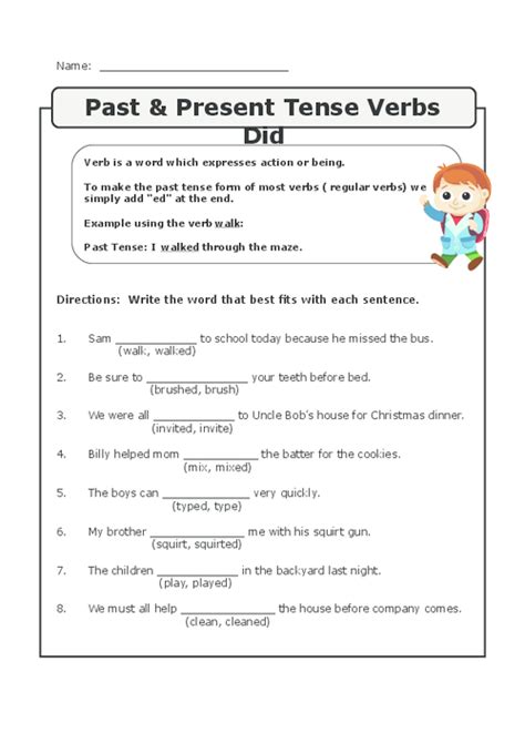 Past Present Future Tense Verbs 4th Grade Teaching Past Present And