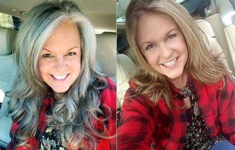 Another surprising benefit of layers? Pin on Grey hair before and after