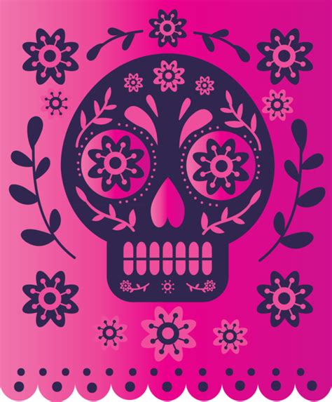 Day Of The Dead Visual Arts Pink M Pattern For Mexican Bunting Free