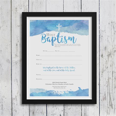 Baptism Certificate Editable And Printable Instant Download Etsy