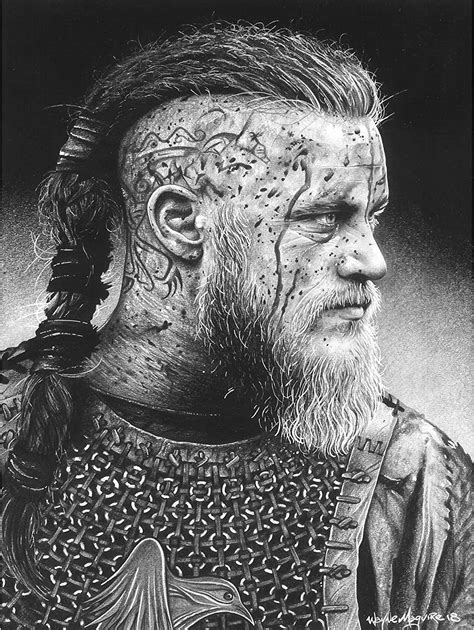 Ragnar Vikings Warrior Wayne Maguire Large Wall Art Poster Print Thick