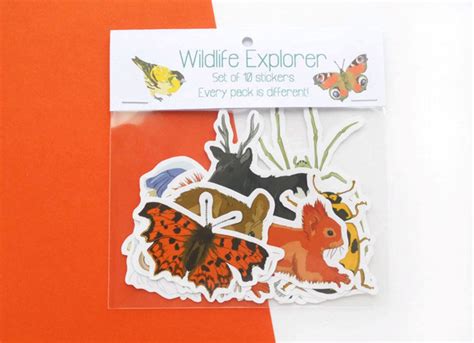 Wildlife Explorer Sticker Packet 10 Mystery Animals Etsy Uk