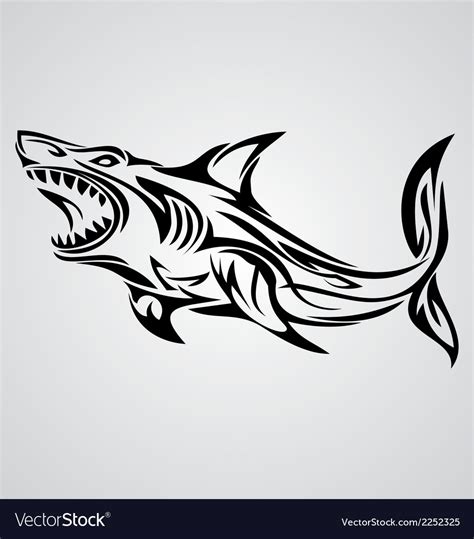 There were definitely a few ink sessions involved here since there's some layering that took place. Shark tribal Royalty Free Vector Image - VectorStock