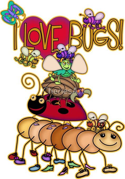 I Love Bugs Sticker By Cheriesart Love Bugs Vinyl Sticker Digital