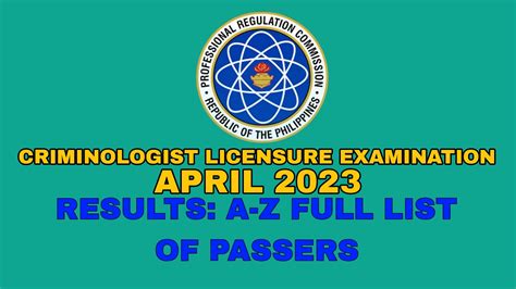Cle Passer Results A Z Full List Newly Licensed Criminologist