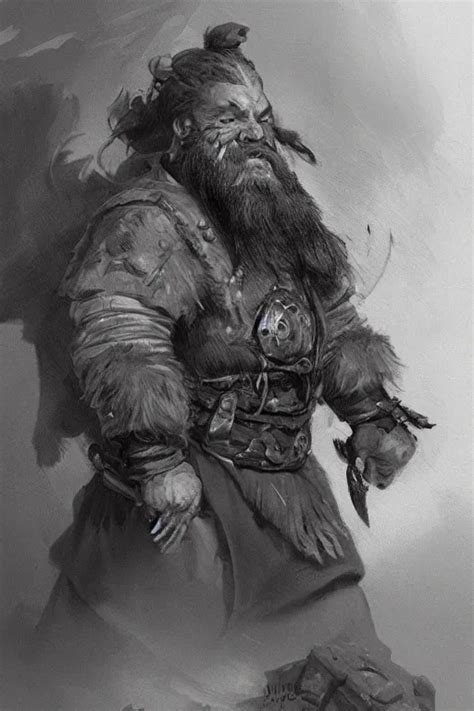 Concept Art Of A Dwarf By Even Amundsen Pencil Stable Diffusion