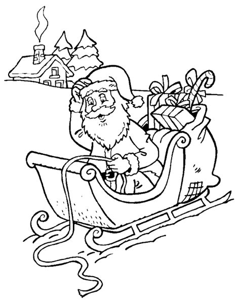 Print een kleurplaat van de kerstman, rendieren, santa's arreslee, kerstklokken, zingende engeltjes of wintertafereeltjes. Mos Craciun a pierdut renii