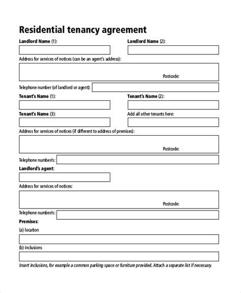 The landlord and tenant are free to include any terms into the tenancy agreement as long as it is legal and has been agreed upon by both parties. FREE 9+ Sample Basic Lease Agreement Forms in PDF | MS Word