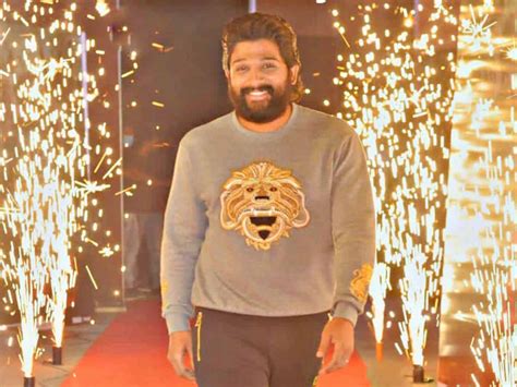 Allu Arjun Celebrates His 38th Birthday In Hyderabad With Pushpa Team