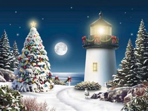 Christmas Lighthouse Wallpapers Top Free Christmas Lighthouse