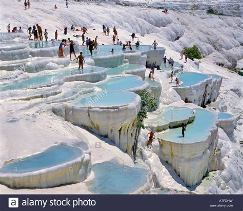 A handful of pools remain open for wading, but the vast majority are now closed to the public in an effort to preserve this fragile ecosystem. Pamukkale (Baumwolle Burg) Travertin Pools, Unesco ...