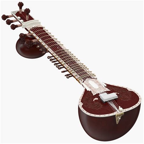 Sitar Indian Classical Musical Instrument 3d Model 49 3ds Blend