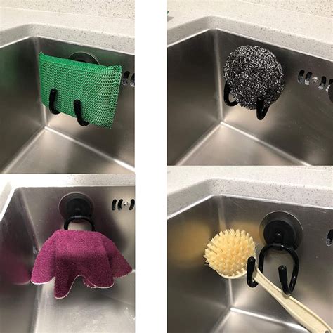 Magnetic Kitchen Sink Caddy Sponge Holder Brush Soap Drainer Rack