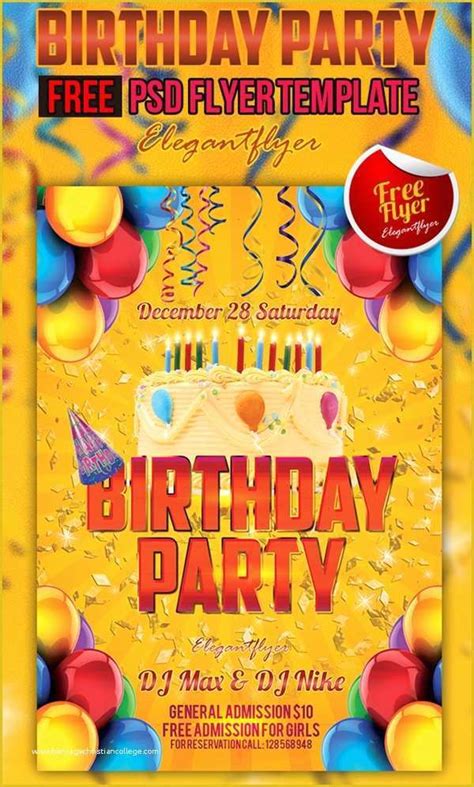 Birthday Party Flyer Templates Free Of 90 Awesome Free Psd Flyer
