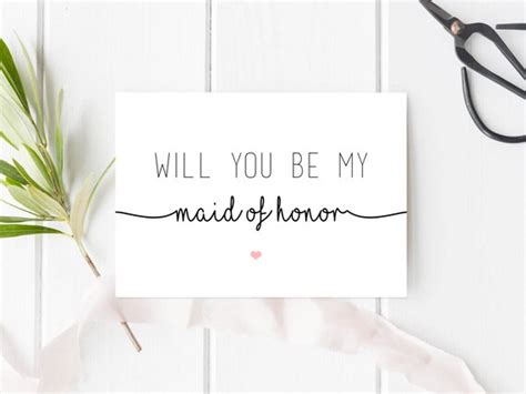 Printable Will You Be My Maid Of Honor Card Printable Maid Of Etsy