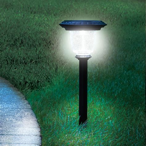 The Brighter Solar Walkway Light Hammacher Schlemmer