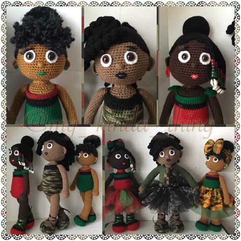Crochet Dolls; African American Kwanzaa inspired designs | Crochet dolls, Cute crochet, Crochet doll
