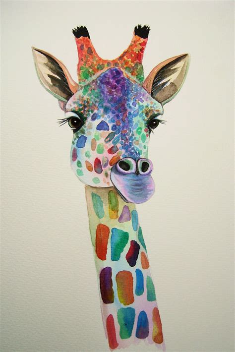 ️colorful Giraffe Painting Free Download