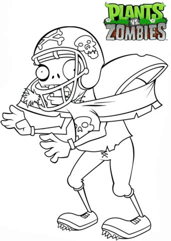 All plants premium max level up system vs zombies pvz 2 in plants vs. Plants vs. Zombies Football Zombie coloring page | Free ...