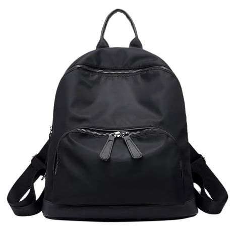 Women S Small Backpack Casual Nylon Daypack Lightweight Water Resistant School Bag Black In