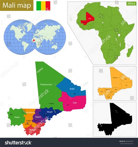 Administrative Division Of The Republic Of Mali Stock Vector