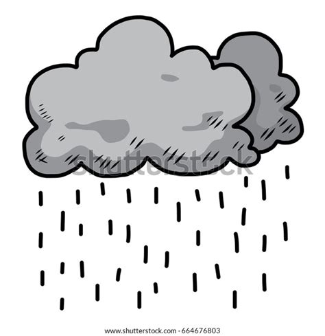 Dark Cloud Rain Cartoon Vector Illustration Stock Vector Royalty Free