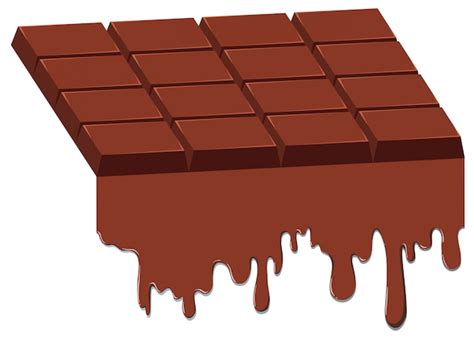 Uma Barra De Chocolate Derretendo Vetor Premium