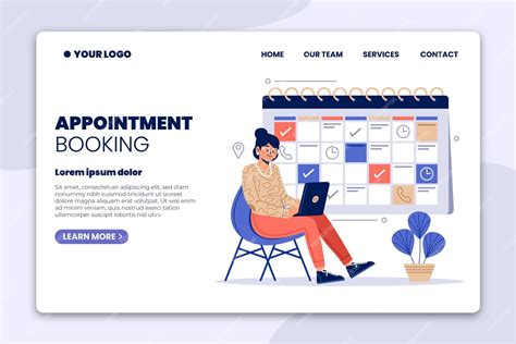 Free Vector Landing Page For Appointment Bookings Illustrated