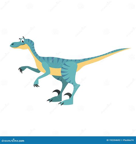 Cartoon Velociraptor White Background Stock Photography Cartoondealer