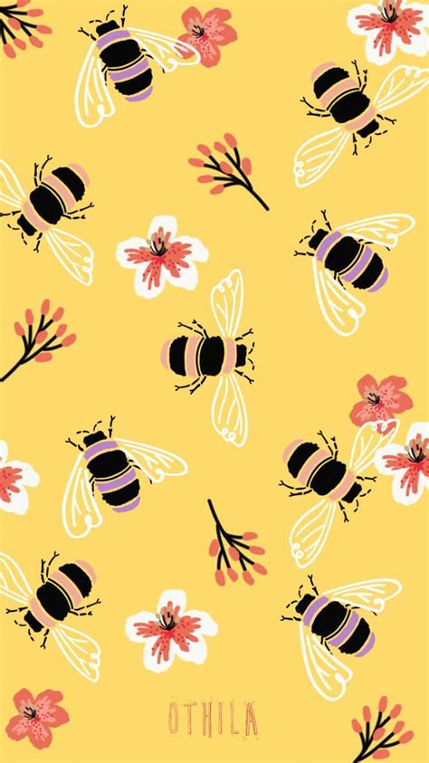 Bee Patterns Aesthetic Cute Bee Wallpaper Jing Zheng09