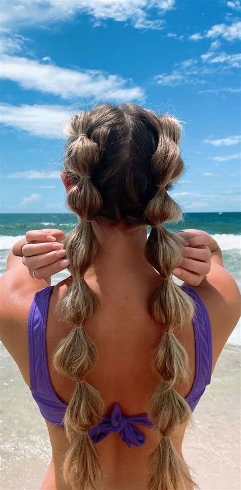 45 Cute Hairstyles For Summer Beach Days Beach Hair Double Bubble