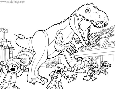 Printable Lego Jurassic World Coloring Pages Dikimyfree