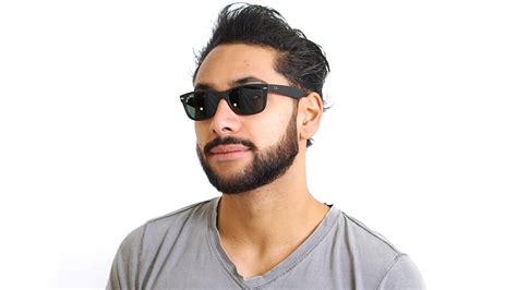 sunglasses ray ban new wayfarer black matte rb2132 622 52 18 small in stock price 76 63