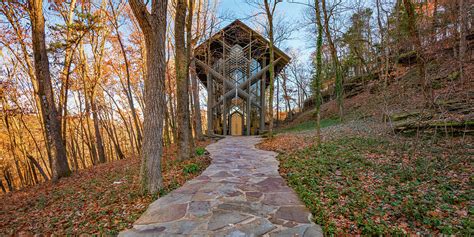 Thorncrown Chapel Autumn Panorama Eureka Springs Arkansas Photograph