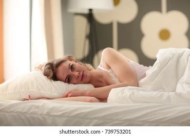 Closeup Sensual Woman Lying On Bed Stock Photo Edit Now