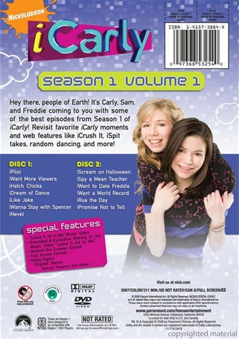 Icarly Season 1 Volume 1 Dvd 2007 Dvd Empire